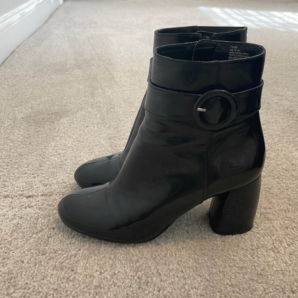 Patton leather buckle ankle boots